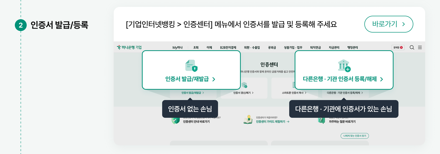 2. 인증서 등록 (상세 내용은 바로 아래 텍스트를 참조하세요)